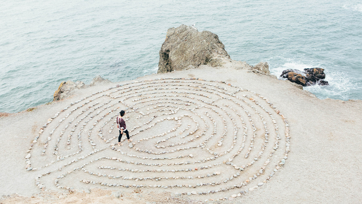 Photo of a woman in a labyrinth