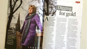 Photo of the Alison Hodge profile in Coaching at Work magazine